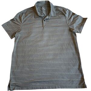 Zella Men's Polo Shirt - Green & Black Stripes Medium
